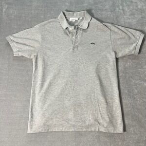 Lacoste Mens Classic Fit Polo Shirt Heather Gray Cotton Pique Size US M FR 4